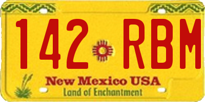 NM license plate 142RBM