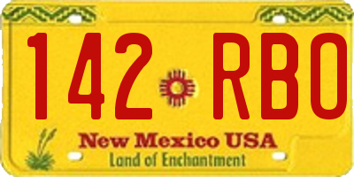 NM license plate 142RBO
