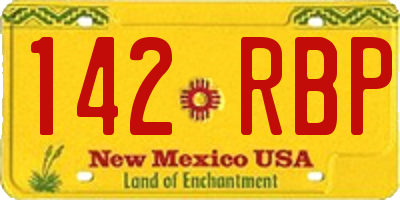 NM license plate 142RBP