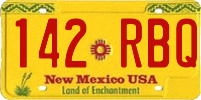 NM license plate 142RBQ