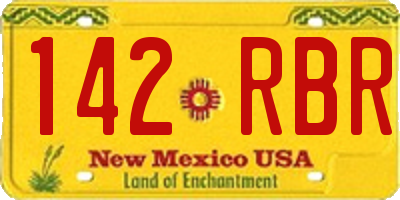 NM license plate 142RBR