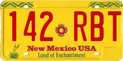 NM license plate 142RBT