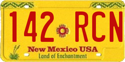 NM license plate 142RCN