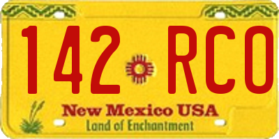 NM license plate 142RCO