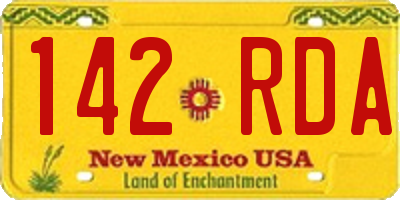 NM license plate 142RDA