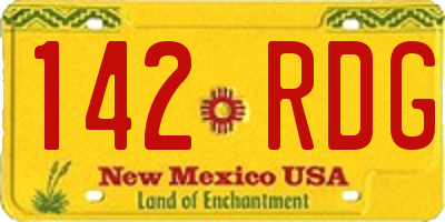 NM license plate 142RDG