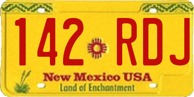 NM license plate 142RDJ