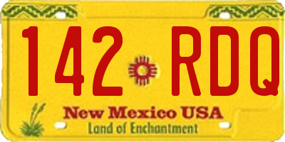 NM license plate 142RDQ