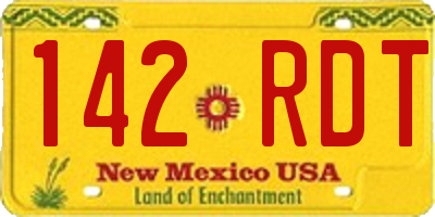 NM license plate 142RDT