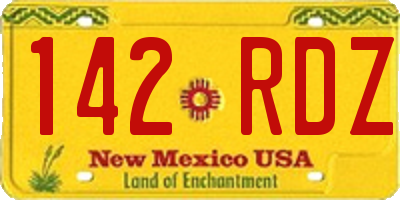 NM license plate 142RDZ