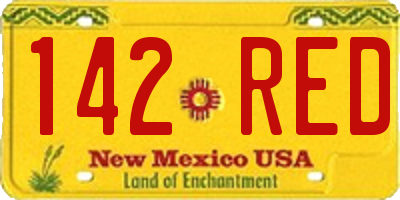 NM license plate 142RED