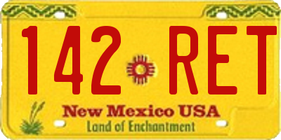 NM license plate 142RET