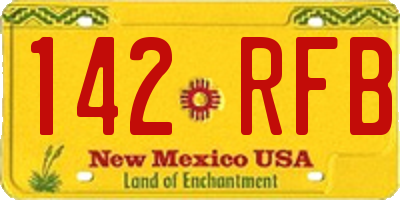 NM license plate 142RFB