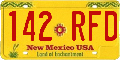 NM license plate 142RFD