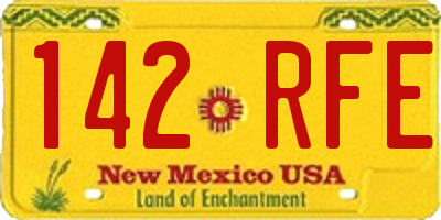 NM license plate 142RFE