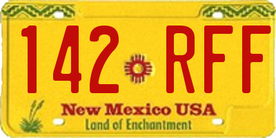 NM license plate 142RFF