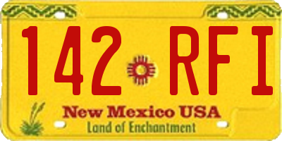 NM license plate 142RFI