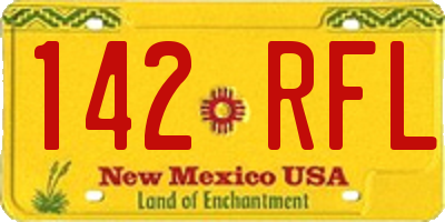 NM license plate 142RFL