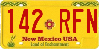 NM license plate 142RFN