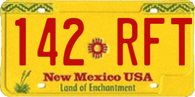 NM license plate 142RFT