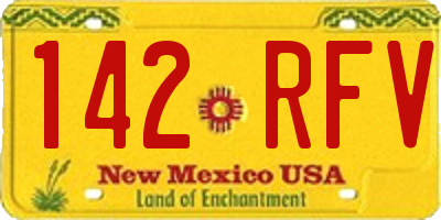 NM license plate 142RFV
