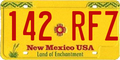 NM license plate 142RFZ