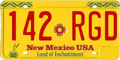 NM license plate 142RGD