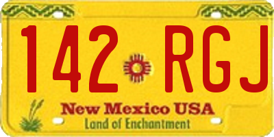 NM license plate 142RGJ