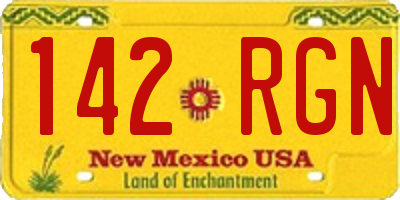 NM license plate 142RGN