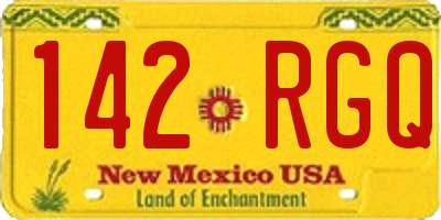 NM license plate 142RGQ