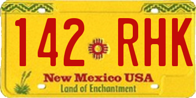 NM license plate 142RHK