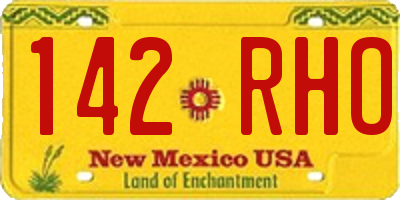 NM license plate 142RHO