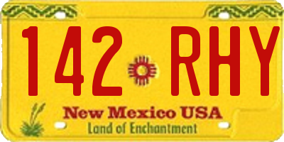 NM license plate 142RHY