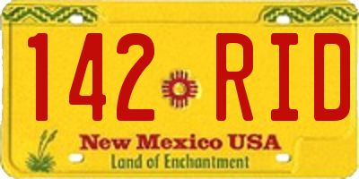NM license plate 142RID
