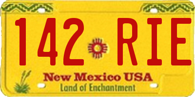 NM license plate 142RIE
