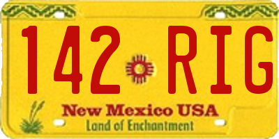 NM license plate 142RIG