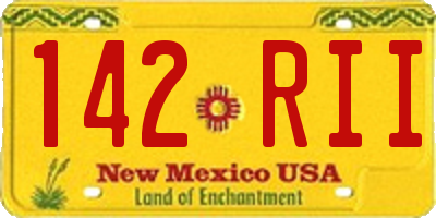 NM license plate 142RII