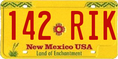 NM license plate 142RIK