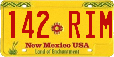 NM license plate 142RIM