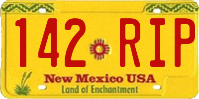 NM license plate 142RIP