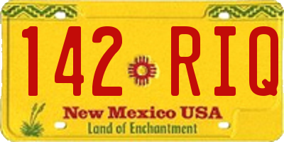 NM license plate 142RIQ