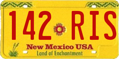 NM license plate 142RIS