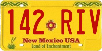 NM license plate 142RIV