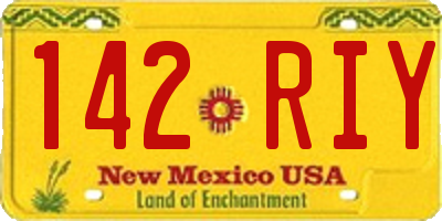 NM license plate 142RIY