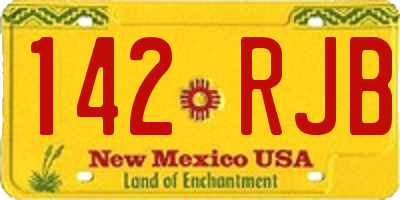 NM license plate 142RJB