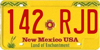 NM license plate 142RJD