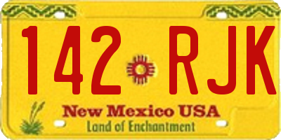 NM license plate 142RJK