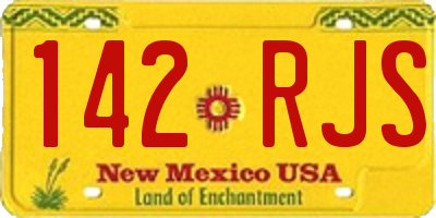 NM license plate 142RJS