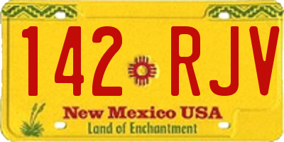 NM license plate 142RJV