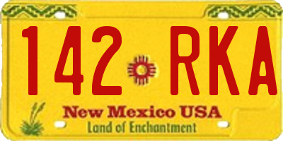 NM license plate 142RKA